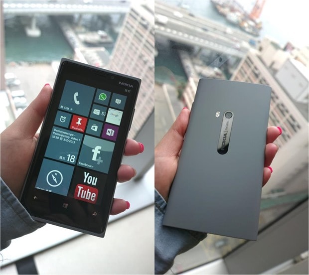 Un Nokia Lumia 920 in grigio a Hong Kong