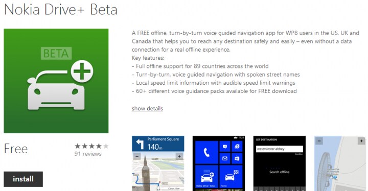 Nokia rilascia Drive Beta+ per tutti i Windows Phone 8 in USA, Canada e UK