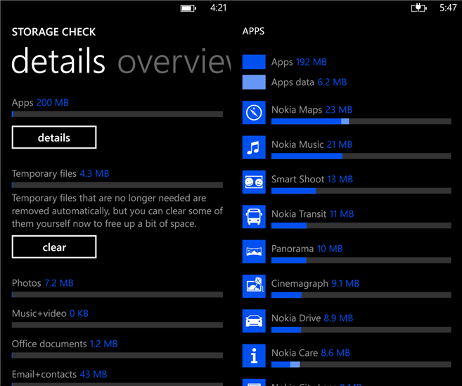 Lumia storage check beta, l&#039;app che permette agli smartphone Nokia di spostare su SD i dati delle mappe
