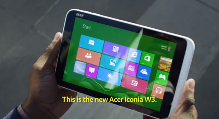 Acer pubblica un video promo dell&#039;Iconia W3