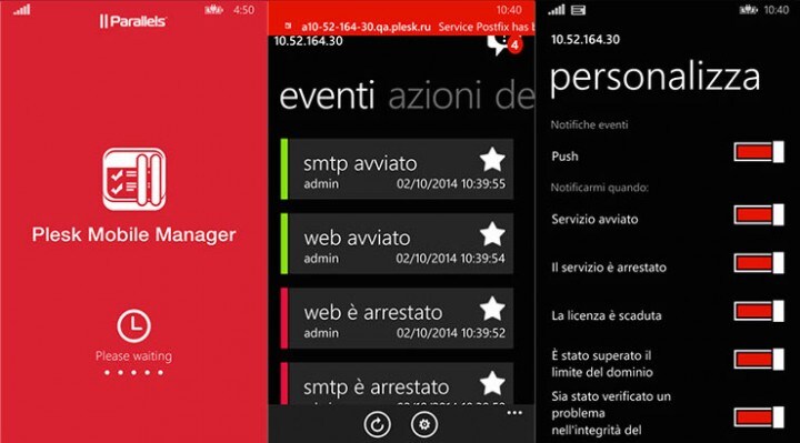 Parallels Plesk Manager disponibile per Windows Phone