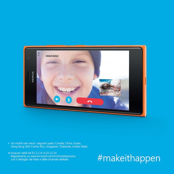 Tre mesi di Skype gratis per chi acquista Lumia 735