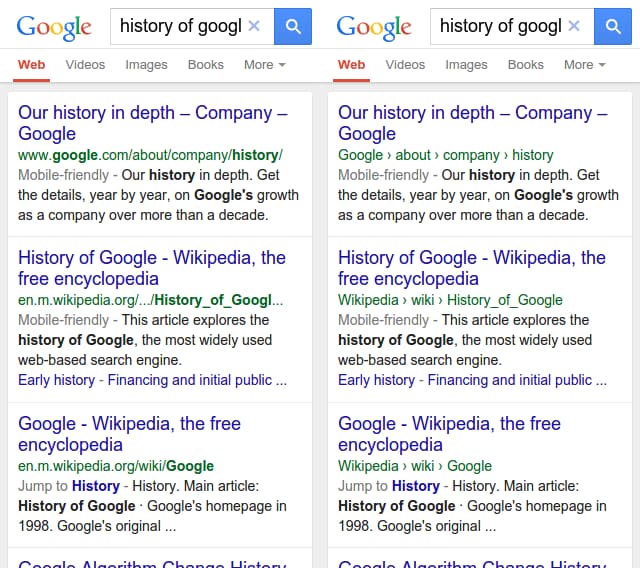 Google presenta meglio le URL nella ricerca