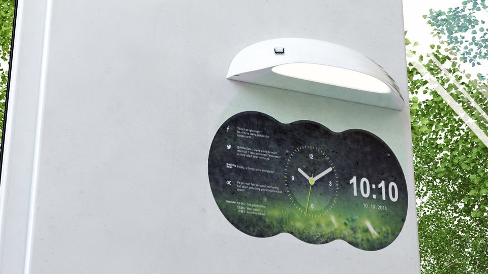Coolest Clock: l&#039;orologio smart che proietta un widget sulla parete