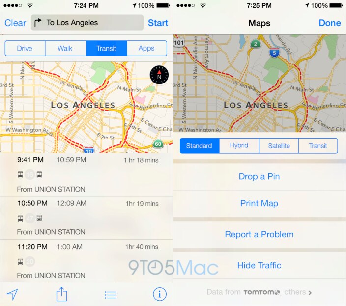 Indicazioni per metro, treni e bus in arrivo su Apple Maps per iOS 9