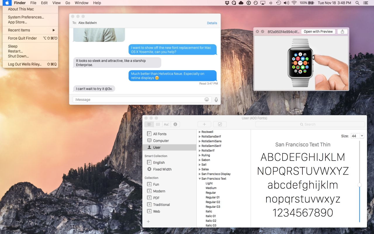 Un po&#039; di Apple Watch su iOS 9 e OS X 10.11, grazie al nuovo font