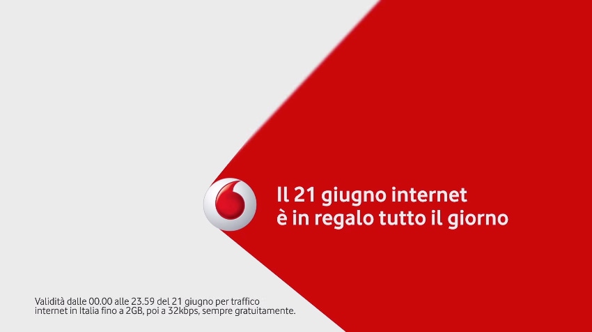 Vodafone augura buona estate e regala internet a tutti il 21 giugno (video)