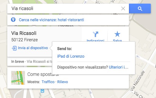 Come inviare le indicazioni di Google Maps da desktop a iOS