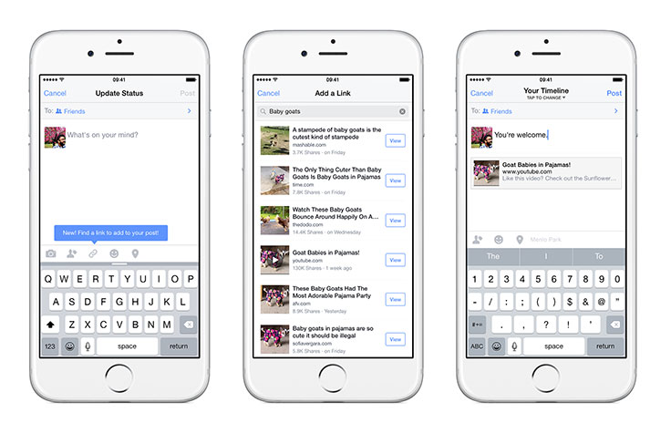 Facebook per iOS ci fa condividere link senza lasciare l&#039;app