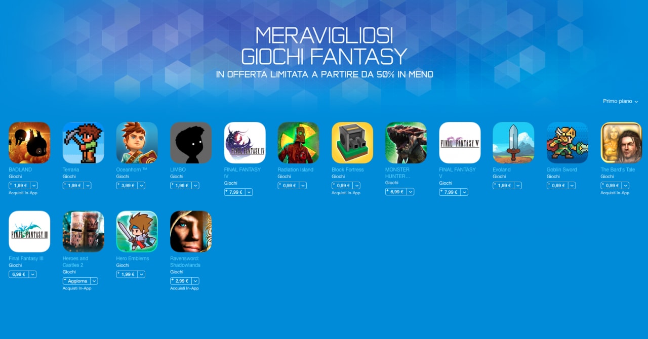 Tanti giochi fantasy per iOS a metà prezzo