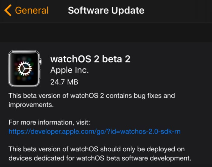 Apple pubblica la seconda beta di WatchOS 2