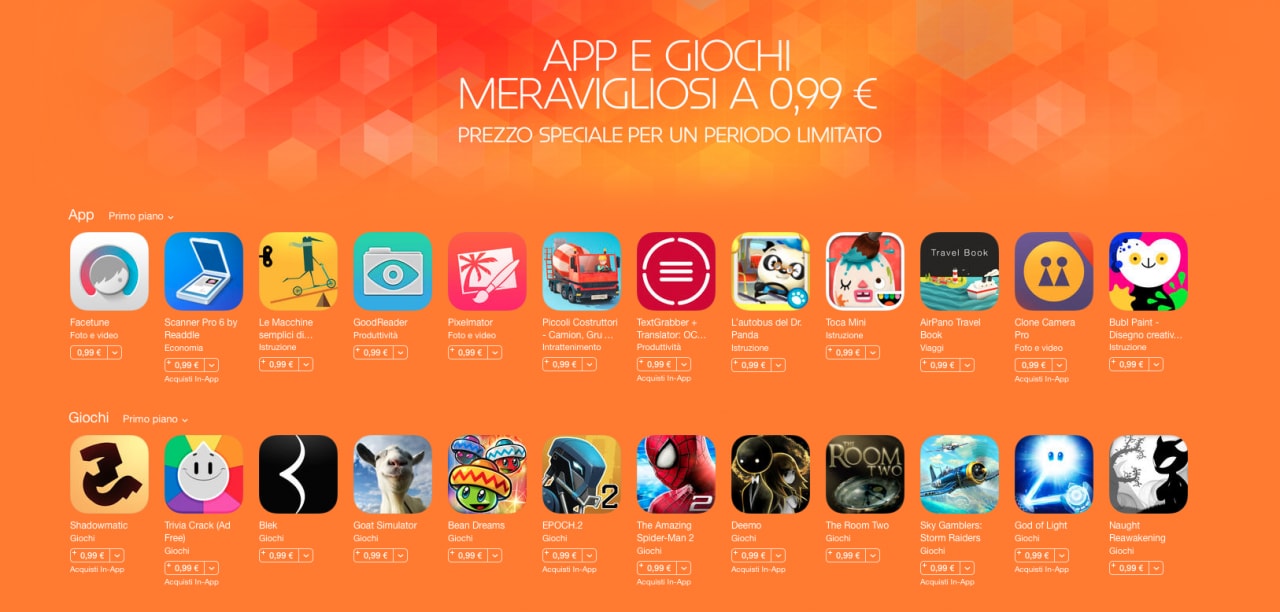 Tante app e giochi per iOS in offerta a meno di 1€