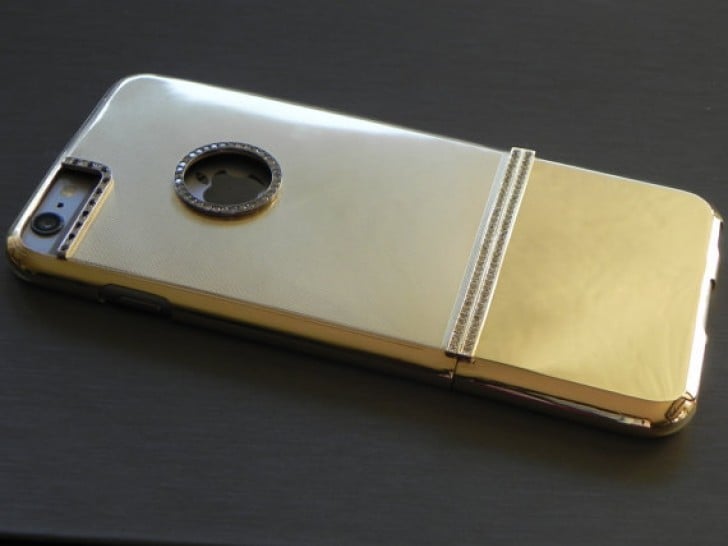 Oro e diamanti per la cover per iPhone 6 Plus più kitsch e cara che ci sia! (foto)