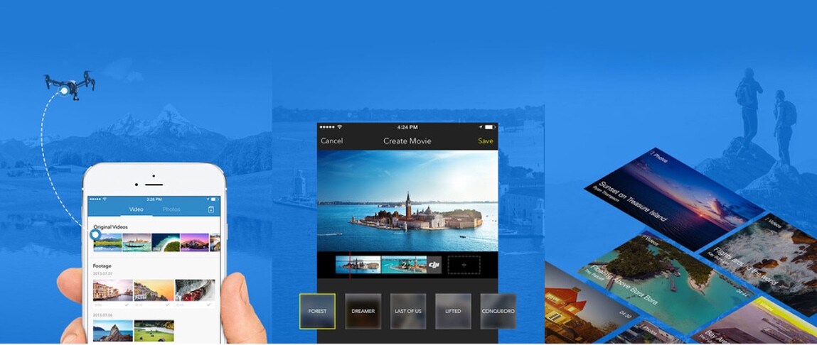 La nuova app DJI GO porta nuovi strumenti di video editing su iOS