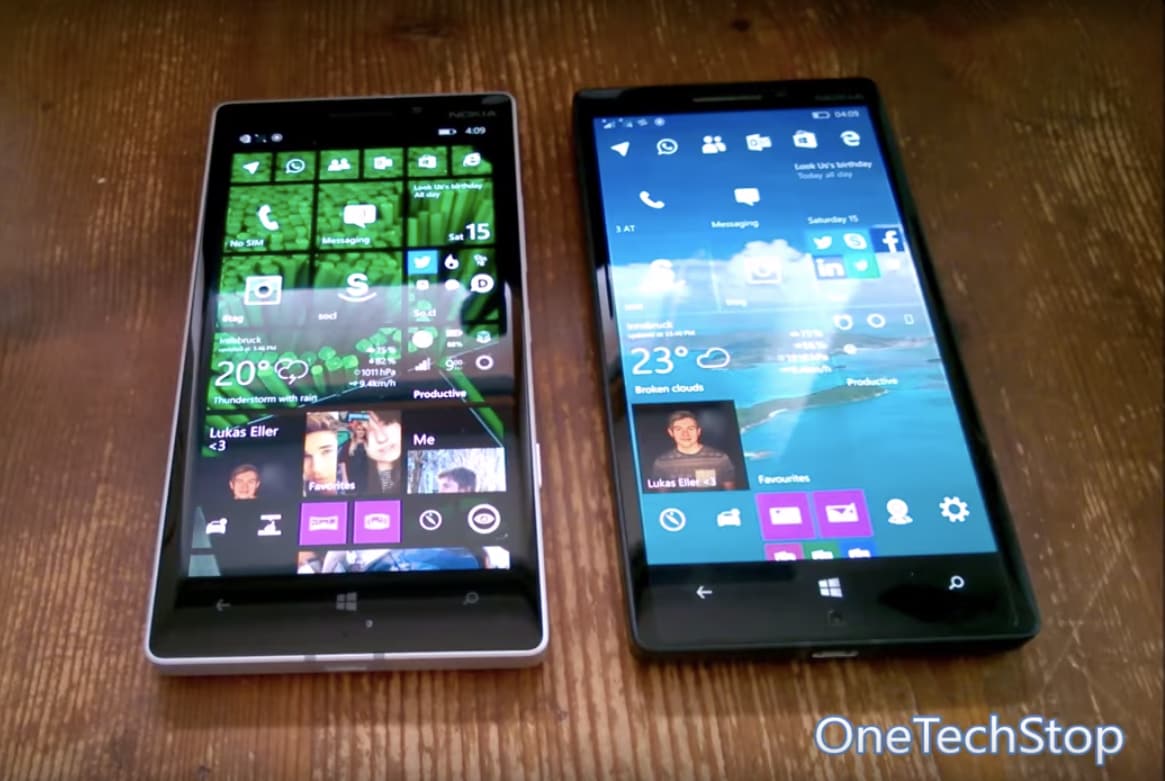 Confronto fra Windows 10 Mobile e Windows Phone 8.1 su Lumia 930 (video)