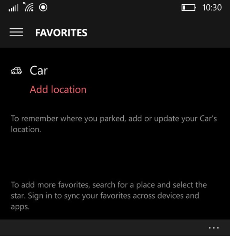 Le mappe di Windows 10 Mobile vi ricorderanno dove avete parcheggiato