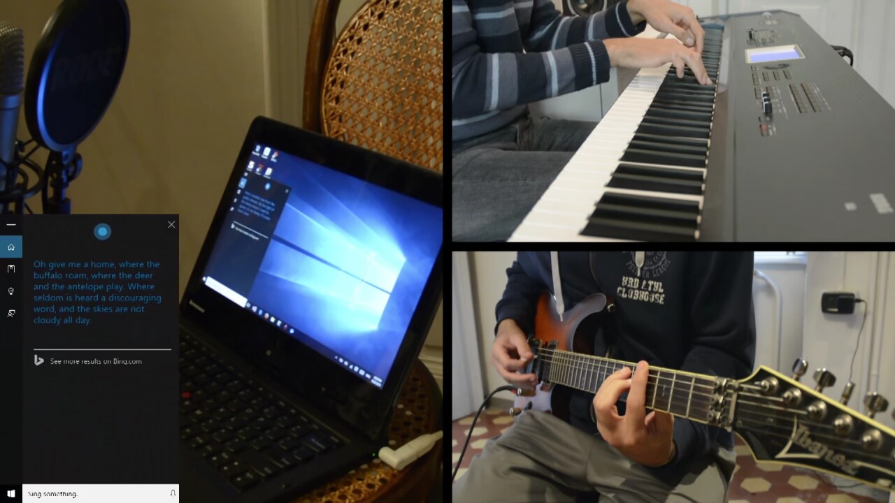 Ascoltate le performance canore di Cortana accompagnate da chitarra e tastiera! (video)