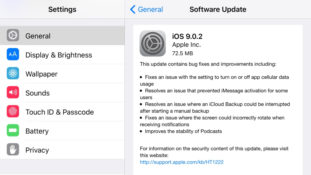Apple ha rilasciato iOS 9.0.2, con fix per iMessage, iCloud Drive, Podcast e altro