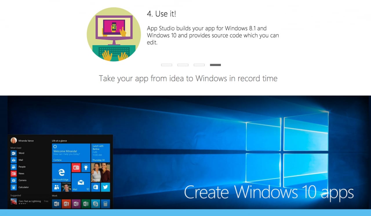 App Studio: creare app per Windows 10 senza scrivere una linea di codice