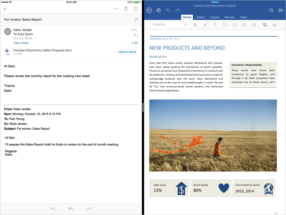 Le app di Microsoft sono ora ottimizzate per iPad Pro