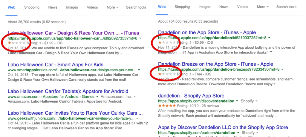 Google la smetterà di ingannarvi con le recensioni da 1 stella per App Store