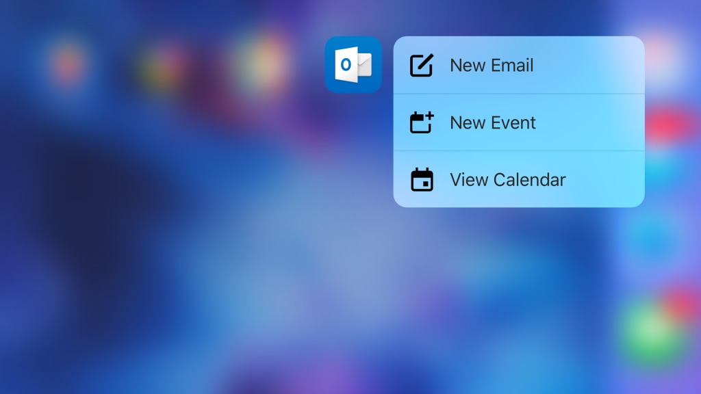 Anche Outlook adesso supporta il 3D Touch