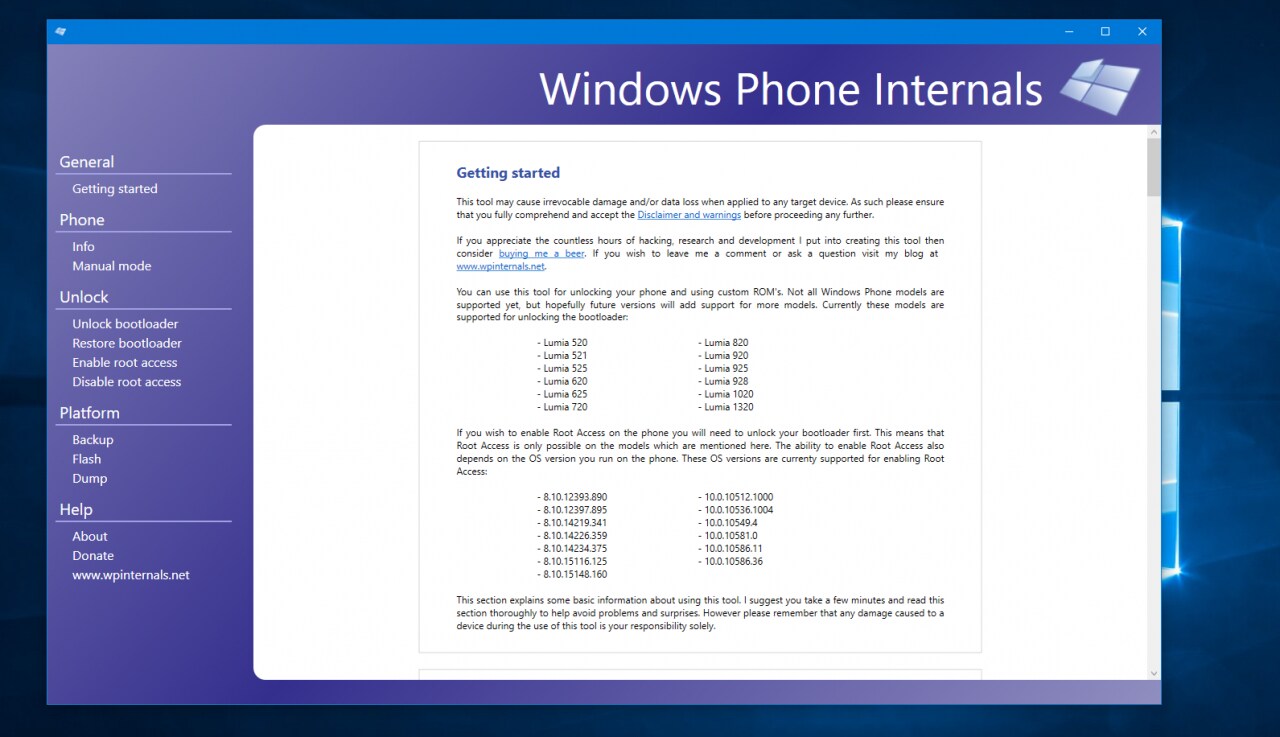 Il nuovo update di Windows Phone Internals supporta il root nell&#039;ultima versione di Windows 10 Mobile