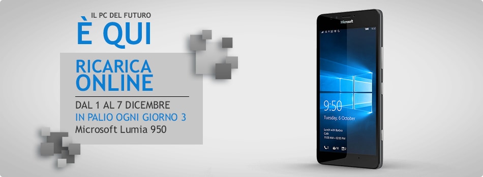 Ricarica online con Wind per vincere 3 Lumia 950 al giorno