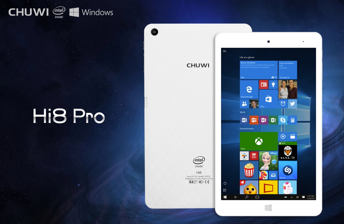 CHUWI Hi8 Pro, tablet Windows 10 con Intel Cherry Trail e 2 GB di RAM