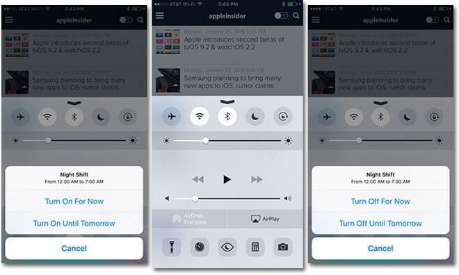 Apple pubblica la seconda beta di iOS 9.3, con Night Shift nel Centro di controllo