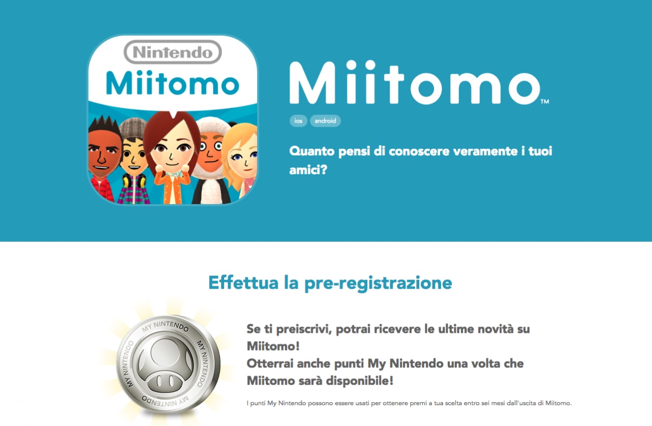 Nintendo apre le registrazioni per i nuovi Nintendo Account e la pre-registrazione per Miitomo