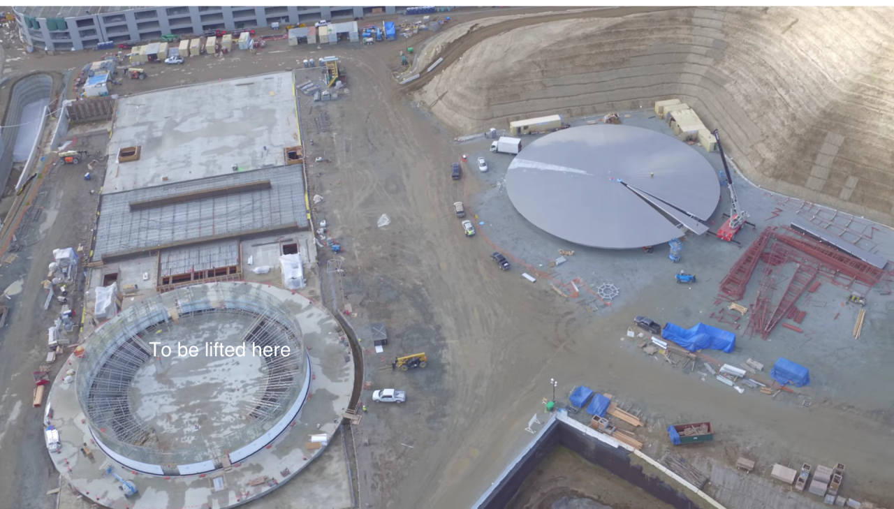 Apple Campus 2: riprese aeree in 4K svelano i progressi del cantiere (video)