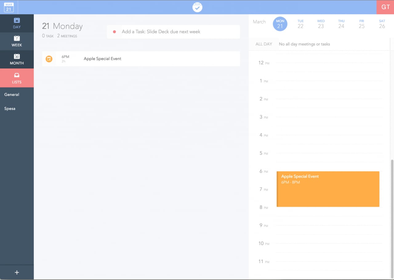 Plan, calendario e to-do per iOS con una splendida interfaccia