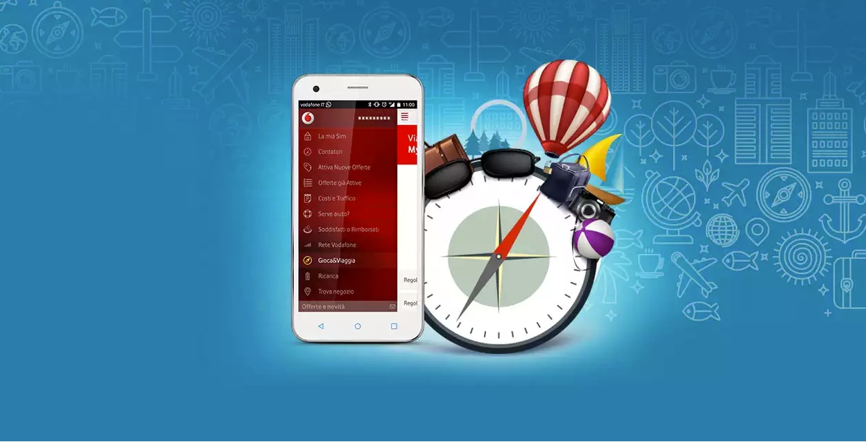 Giocate con l&#039;app Vodafone per vincere ricariche e viaggi!