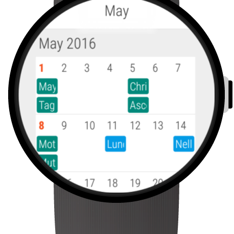 Wear Calendar: un completo calendario per il vostro smartwatch (foto)