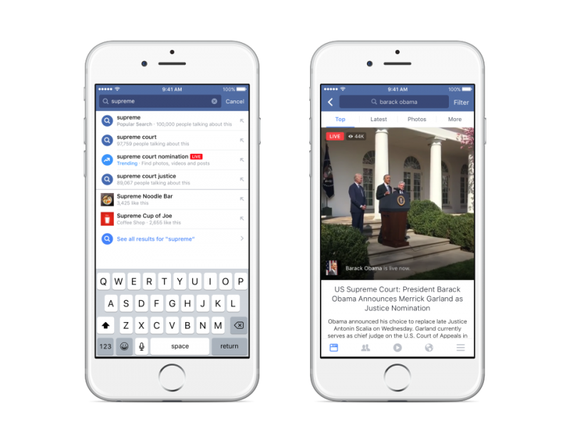 Facebook migliora la ricerca dei Live Video: vedere cosa fanno gli altri è ancora più semplice