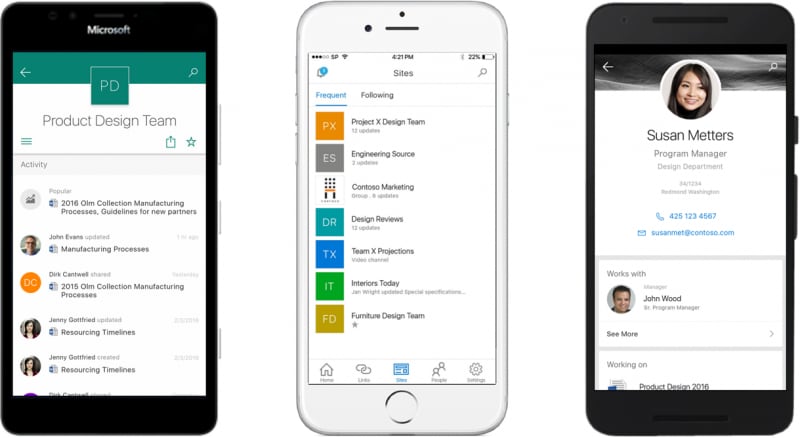 Microsoft svela le app di SharePoint, presto disponibili per tutte le piattaforme mobili (video)