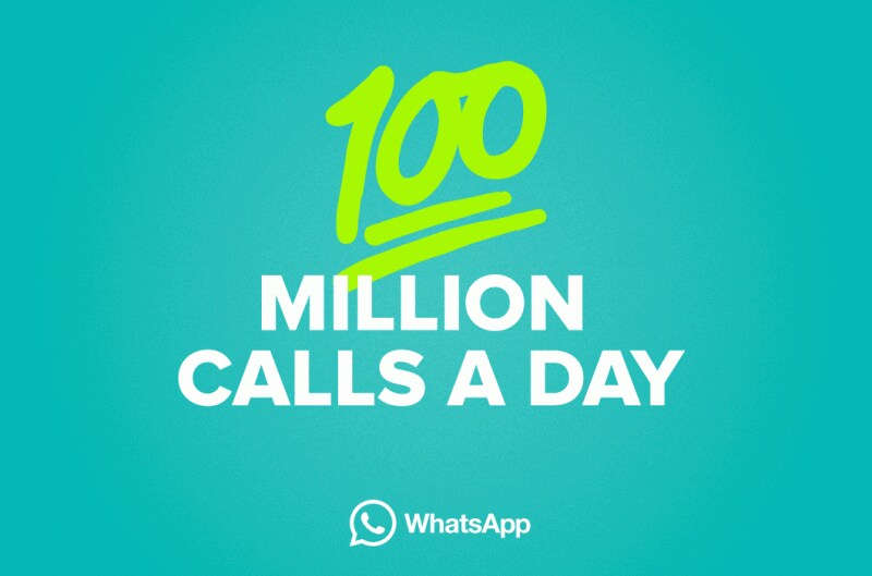WhatsApp da record: 100 milioni di chiamate VoIP al giorno