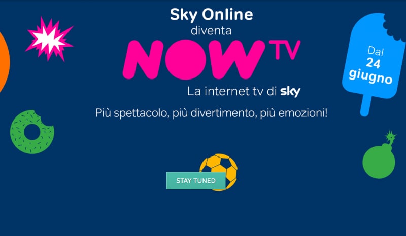 Sky NOW TV da domani in Italia: 9,99€ a pacchetto, app per smartphone, nuovi canali e HD