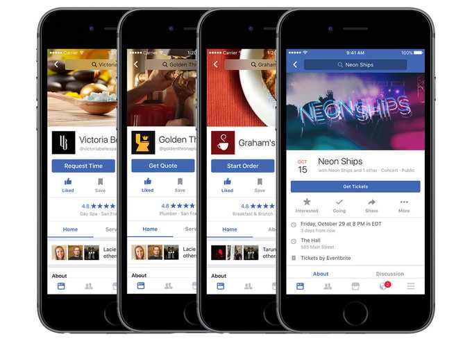 Preventivi, acquisto biglietti, ordini al ristorante e non solo arrivano su Facebook per iOS