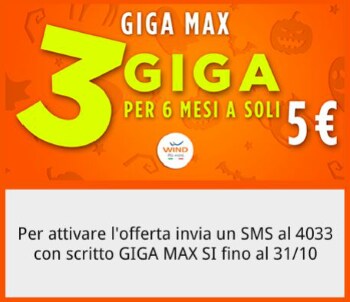 Wind celebra Halloween con Giga Max: 3 GB di Internet a soli 5 euro