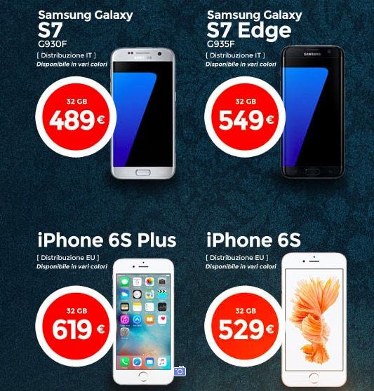 Samsung S7/S7 Edge e iPhone 6s/6s Plus in offerta speciale su Stockisti (foto)
