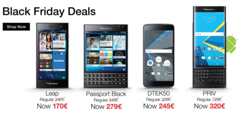BlackBerry Priv e DTEK50 al prezzo più basso di sempre in occasione del Black Friday