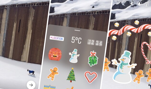 Instagram addobbata per Natale: sticker e non solo