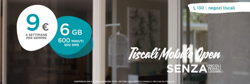Tiscali lancia ufficialmente le nuove offerte Mobile Open (aggiornato: attivabili dai già clienti!)