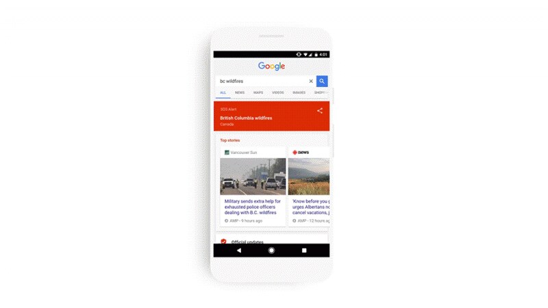 Google lancia nuove funzioni per informare gli utenti in situazioni di pericolo