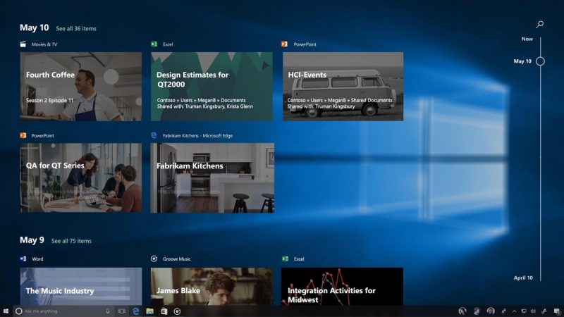 Microsoft non introdurrà lo storico &quot;Timeline&quot; nel prossimo Fall Creators Update di Windows 10