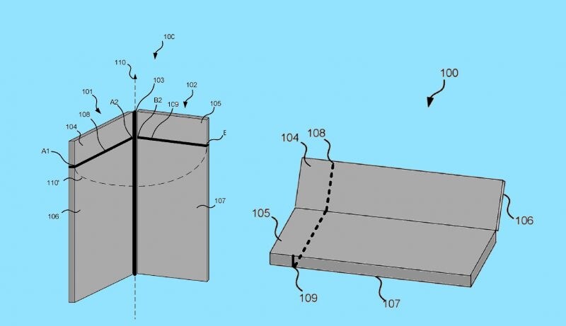 Surface Phone: un brevetto svela un progetto di smartphone pieghevole con corpo in metallo (foto)