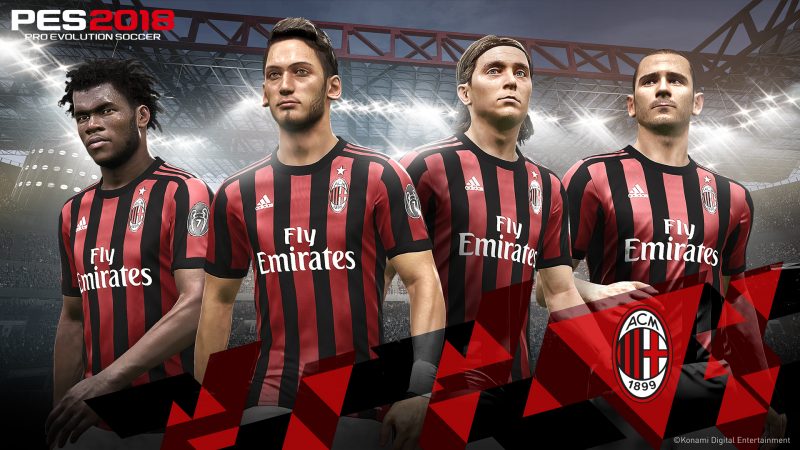 Konami e AC Milan annunciano la loro partnership mondiale per PES 2018 e PES Mobile