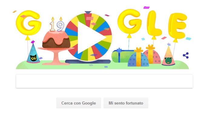 Google compie 19 anni e festeggia con 19 giochini del passato (foto)
